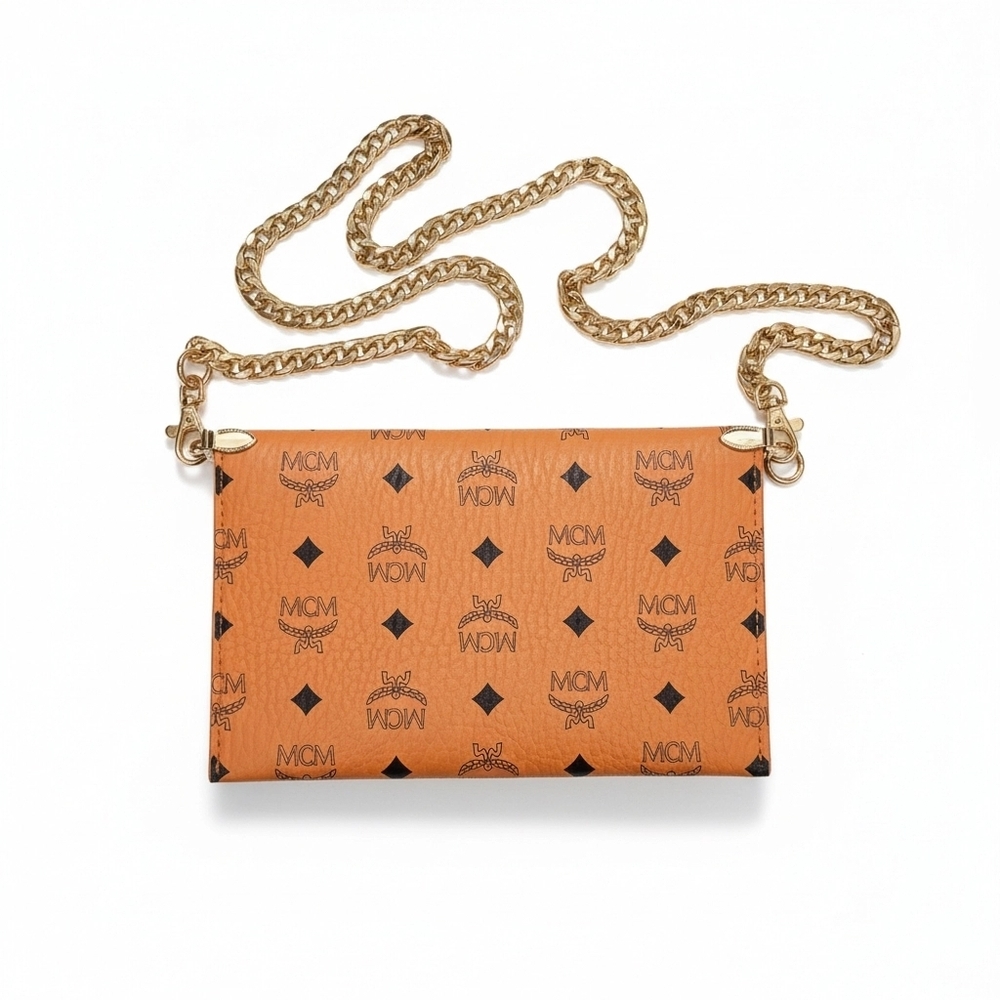 MCM Visetos Monogram Envelope Clutch/ Crossbody - Picture 3 of 11